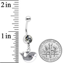 Load image into Gallery viewer, Clear Gem Sweet Smiling Whale Dangle Belly Ring
