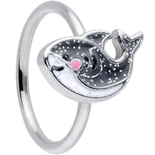 Load image into Gallery viewer, 18G 3/8 Sweet Smiling Whale Nose Nose Hoop
