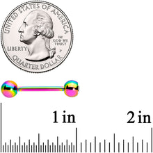 Load image into Gallery viewer, Clear Gem Rainbow Pink Heart Purple Barbell Tongue Ring Set of 4
