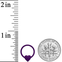 Load image into Gallery viewer, 18G 3/8 Purple Matte Little Heart Hinged Segment Ring
