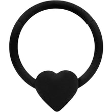 Load image into Gallery viewer, 18G 3/8 Black Matte Little Heart Hinged Segment Ring

