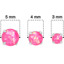 Load image into Gallery viewer, 20G Pink Faux Opal 3mm to 5mm Post Stud Earrings Set of 3
