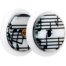 Load image into Gallery viewer, White Music Note Cheater Plug Set
