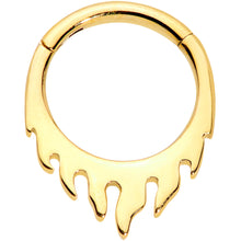 Load image into Gallery viewer, 16G 5/16 Gold Tone Flames of Style Fire Hinged Segment Ring
