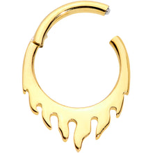 Load image into Gallery viewer, 16G 5/16 Gold Tone Flames of Style Fire Hinged Segment Ring
