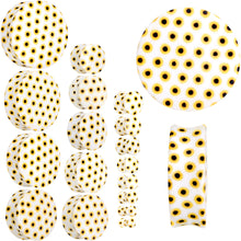 Load image into Gallery viewer, White Acrylic Scores of Sunflowers Double Flare Plug Set

