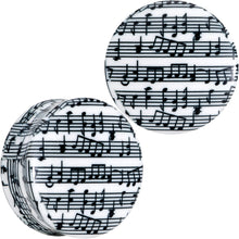 Load image into Gallery viewer, Black White Acrylic Music Notes Double Flare Plug Set
