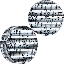 Load image into Gallery viewer, Black White Acrylic Music Notes Double Flare Plug Set
