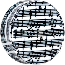 Load image into Gallery viewer, Black White Acrylic Music Notes Double Flare Plug Set
