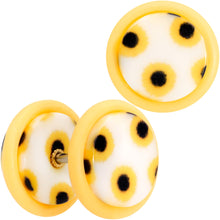 Load image into Gallery viewer, Yellow White Scores of Sunflowers Cheater Plug Set
