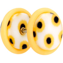 Load image into Gallery viewer, Yellow White Scores of Sunflowers Cheater Plug Set
