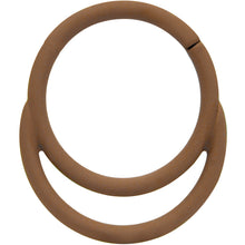 Load image into Gallery viewer, 18G 3/8 Light Brown Matte Double Circle Hinged Segment Ring
