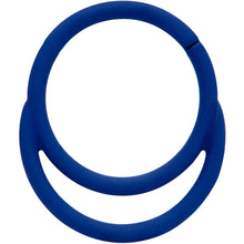 Load image into Gallery viewer, 18G 3/8 Blue Matte Double Circle Cartilage Hinged Segment Ring
