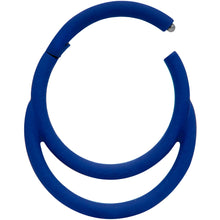 Load image into Gallery viewer, 18G 3/8 Blue Matte Double Circle Cartilage Hinged Segment Ring
