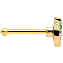 Load image into Gallery viewer, 20G 1/4 Gold Tone White Spring Flower Nose Bone
