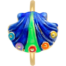 Load image into Gallery viewer, 20G 5/16 Gold Tone Blue Shell Nose Hoop
