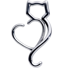Load image into Gallery viewer, 16G 5/16 Cat Lover Heart Kitty Closure Ring
