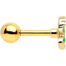 Load image into Gallery viewer, 16G 1/4 Gold Tone White Spring Flower Cartilage Tragus Earring
