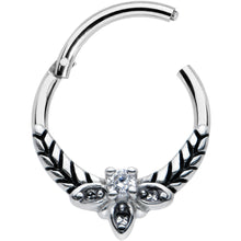 Load image into Gallery viewer, 16G 3/8 Clear Gems Gothic Bee Hinged Segment Ring
