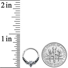 Load image into Gallery viewer, 16G 3/8 Clear Gems Gothic Bee Hinged Segment Ring

