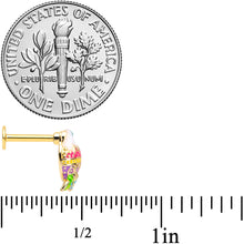 Load image into Gallery viewer, 16G 5/16 Gold Tone Yellow Pink Hatched Easter Chick Labret Tragus
