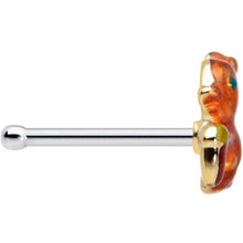 Load image into Gallery viewer, 20G 1/4 Brown Happy Squirrel Acorn Nose Bone
