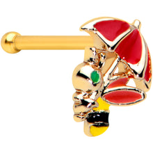 Load image into Gallery viewer, 20G 1/4 Gold Tone Rainy Day Umbrella Bee Nose Bone
