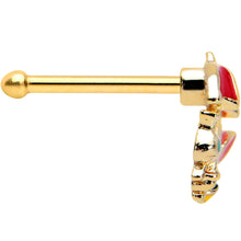 Load image into Gallery viewer, 20G 1/4 Gold Tone Rainy Day Umbrella Bee Nose Bone
