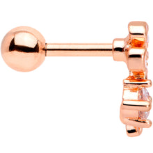 Load image into Gallery viewer, 16G 1/4 Clear CZ Gem Rosy Hue Butterfly Flower Tragus Earring
