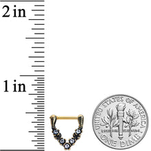 Load image into Gallery viewer, 16G 5/16 Clear Gem Gold Tone Flower Vee Cartilage Clicker
