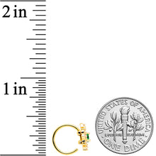 Load image into Gallery viewer, 20G 5/16 Clear Green Gem Gold Tone Art Deco Style Nose Hoop
