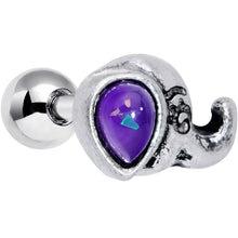 Load image into Gallery viewer, 16G 1/4 Blue Faux Opal Elegant Elephant Cartilage Tragus Earring

