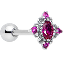 Load image into Gallery viewer, Pink Gem Rhombus Royale Barbell Tongue Ring
