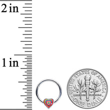 Load image into Gallery viewer, 16G 3/8 Rainbow Tie Dye Heart Valentines Day Hinged Segment Ring

