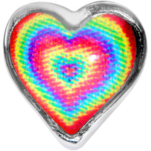 Load image into Gallery viewer, 16G 5/16 Rainbow Tie Dye Heart Valentines Day Labret Tragus
