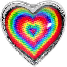 Load image into Gallery viewer, 18G 5/16 Rainbow Tie Dye Heart Valentines Day Nose Hoop

