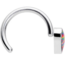 Load image into Gallery viewer, 18G 5/16 Rainbow Tie Dye Heart Valentines Day Nose Hoop
