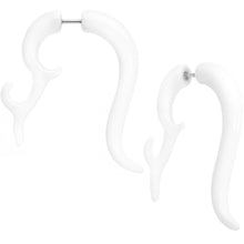 Load image into Gallery viewer, 18G 1/4 White Tribal Style Cheater Hanger Plug Set
