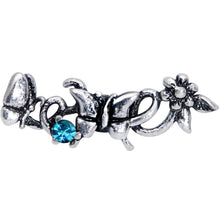Load image into Gallery viewer, 16G 1/4 Blue Gem Array of Butterflies Cartilage Tragus Earring
