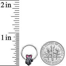 Load image into Gallery viewer, 16G 3/8 Skeleton Hand Bow Halloween Hinged Segment Ring
