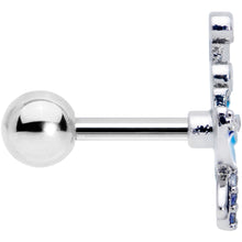 Load image into Gallery viewer, 16G 1/4 Clear Gem Blue Butterfly Cartilage Tragus Earring
