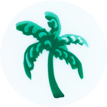 Load image into Gallery viewer, White Acrylic Green Palm Tree Saddle Plug Set
