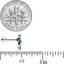 Load image into Gallery viewer, 16G 1/4 Blue Synthetic Opal Blue Tail Mermaid Cartilage Tragus

