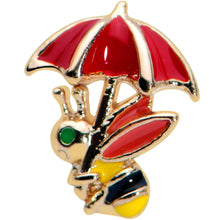 Load image into Gallery viewer, 16G 5/16 Gold Tone Rainy Day Umbrella Bee Labret Monroe Tragus

