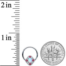 Load image into Gallery viewer, 16G 3/8 White Synthetic Opal Glam Oval Hinged Segment Ring
