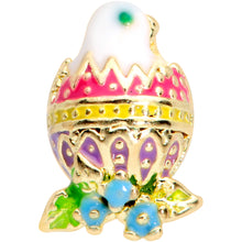 Load image into Gallery viewer, 20G 1/4 Yellow Pink Hatched Easter Chick Nose Bone
