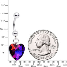 Load image into Gallery viewer, Purple Gem Heart Dangle Belly Ring
