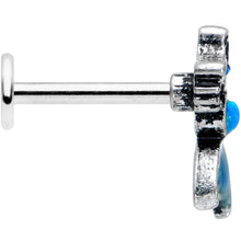 Load image into Gallery viewer, 16G 5/16 Blue Synth Opal Blue Tail Mermaid Labret Monroe Tragus
