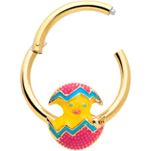 Load image into Gallery viewer, 16G 3/8 Gold Tone Fancy Easter Chick Hinged Segment Ring
