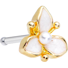 Load image into Gallery viewer, 20G 1/4 Simple White Flower Nose Bone
